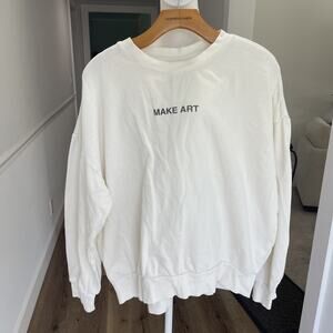 Z Supply "Make Art" Sweatshirt Women Medium Artist Creative Teacher Crew Neck